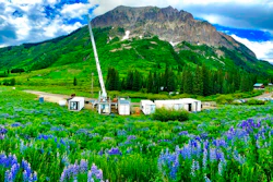 Construction of the second Atmospheric Radiation Measurement mobile facility (AMF2) in Gothic, Colo., June 2021.