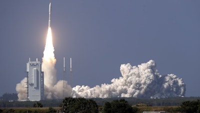 A United Launch Alliance Atlas V rocket lifts off from Cape Canaveral Air Force Station, Cape Canaveral, Fla., March 26, 2020.