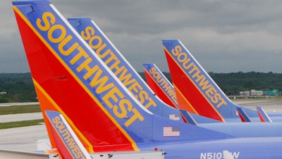 Southwest Airlines jets parked at their gates at Baltimore Washington International Airport, May 16, 2008.
