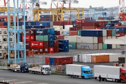 Containers placed at a port in Yokohama, Japan, Sept. 7, 2021.