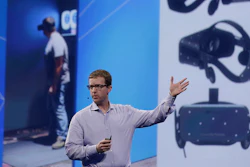 Facebook Chief Technology Officer Mike Schroepfer talks about virtual reality while delivering a keynote address at the F8 Developers Conference, San Francisco, March 26, 2015.