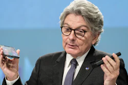 European Commissioner for Internal Market Thierry Breton during a media conference at EU headquarters in Brussels, Sept. 23, 2021.