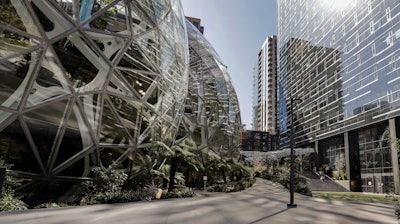 Amazon campus outside the company headquarters in Seattle, March 20, 2020.