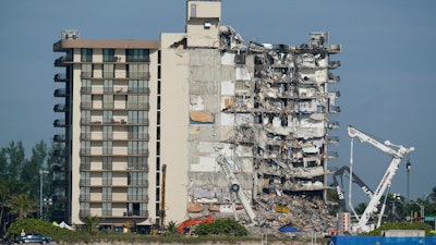 Partially collapsed Champlain Towers South condo building in Surfside, Fla., July 1, 2021.