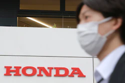 Honda logo in Tokyo, Oct. 19, 2021.