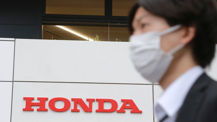 Honda logo in Tokyo, Oct. 19, 2021.