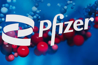 Pfizer logo at the company's headquarters in New York, Feb. 5, 2021.