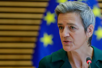 European Commissioner for Europe Fit for the Digital Age Margrethe Vestager during a meeting of the College of Commissioners, EU headquarters, Brussels, Nov. 10, 2021.