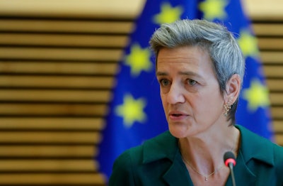 European Commissioner for Europe Fit for the Digital Age Margrethe Vestager during a meeting of the College of Commissioners, EU headquarters, Brussels, Nov. 10, 2021.