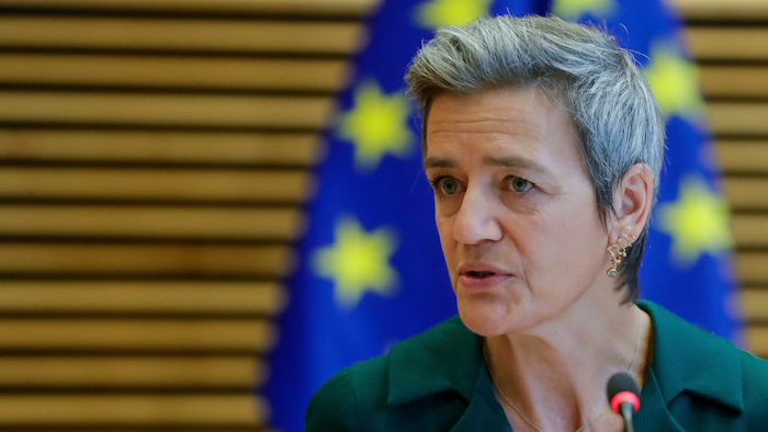 European Commissioner for Europe Fit for the Digital Age Margrethe Vestager during a meeting of the College of Commissioners, EU headquarters, Brussels, Nov. 10, 2021.