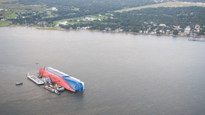 Capsized Cargo Ship