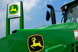 John Deere equipment is on display at the Farm Progress Show on Aug. 31, 2015 in Decatur, Ill. Deere & Co. said on Wednesday, Nov. 24, 2021, its fiscal fourth-quarter profit jumped 69% on strong sales of its agricultural and construction equipment despite a monthlong strike that began near the end of the period.
