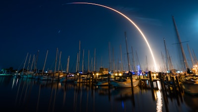 Long exposure view of a launch from Cape Canaveral, Fla.