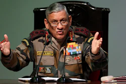 Indian Army Chief Bipin Rawat during a press conference in New Delhi, Jan.12, 2018.