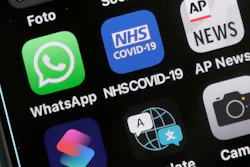 An iPhone with the NHS COVID-19 mobile app in London, Sept. 24, 2020.