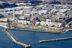 Aerial photo of the Fukushima Daiichi nuclear power plant in Okuma town, Japan, Feb. 13, 2021.