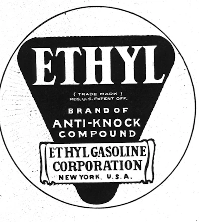 Leaded gas was marketed as Ethyl, a joint brand of Standard Oil and General Motors.