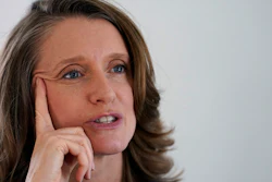 Arjuna Capital co-founder and managing partner Natasha Lamb speaks with a reporter in Manchester-by-the-Sea, Mass., Dec. 7, 2021.