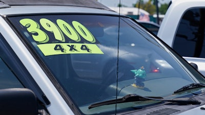 Used cars for sale on display in Oklahoma City, June 24, 2021.