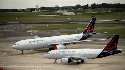 Brussels Airlines planes at Brussels Airport, May 12, 2020.