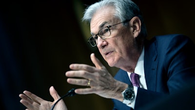 Federal Reserve Board Chairman Jerome Powell speaks during his re-nominations hearing before the Senate Banking, Housing and Urban Affairs Committee, Jan. 11, 2022.