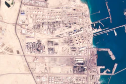 The Mina al-Ahmadi oil refinery in a satellite photo, Jan. 12, 2021.