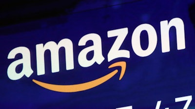 Amazon logo on a screen at the Nasdaq MarketSite, New York, July 27, 2018.