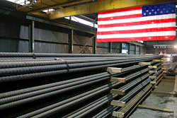 In this May 9, 2019 photo, steel rods produced at the Gerdau Ameristeel mill in St. Paul, Minn. await shipment.