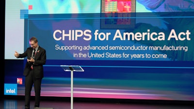 Intel CEO Patrick Gelsinger at an event in in Newark, Ohio, Jan. 21, 2022.