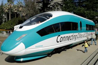 Full-scale mock-up of a high-speed train displayed in Sacramento, Calif., Feb. 26, 2015.