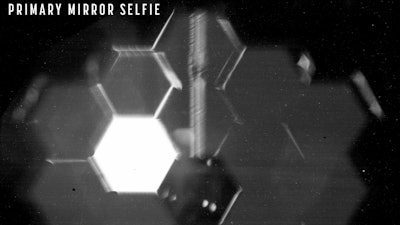 A “selfie” created using a specialized pupil imaging lens inside the NIRCam instrument.