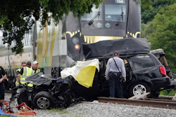 Broward sheriff's deputies and Pompano Beach fire rescue work the scene of a fatal accident in Pompano Beach, Fla., Aug 25, 2019.