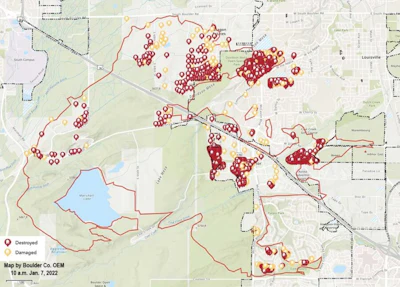Homes don’t have to be in wilderness to be destroyed by wildfire, as the December 2021 Boulder County fire damage showed.