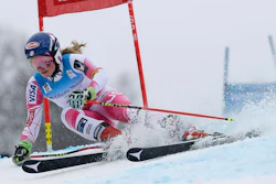 Skiers and snowboarders in downhill racing events, like U.S. Olympian Mikaela Shiffrin, often prefer the harder, faster artificial snow over natural snow.