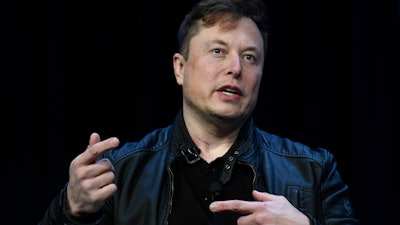 Tesla CEO Elon Musk speaks at the SATELLITE Conference and Exhibition in Washington, March 9, 2020.