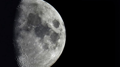 The moon seen from Berlin, Jan. 11, 2022.