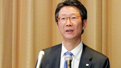 Toshiba chief executive Taro Shimada at a press conference in Tokyo, Nov. 5, 2019.