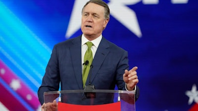 Former Sen. David Perdue, R-Ga., speaks at the Conservative Political Action Conference, Orlando, Fla., Feb. 27, 2022.