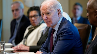 President Joe Biden during a meeting in the Cabinet Room of the White House, March 3, 2022.