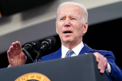 President Joe Biden speaks in the South Court Auditorium on the White House campus on March 4, 2022, in Washington.