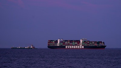 Container ship Ever Forward off the coast near Pasadena, Md., March 14, 2022.
