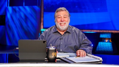 In this photo provided by TransparentBusiness, Apple founder Steve Wozniak poses for a picture.