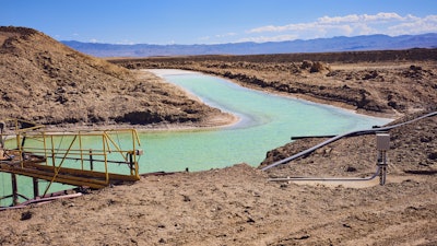 Brine pools for lithium carbonate mining, Silver Peak, Nevada.