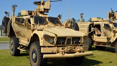 Oshkosh Mine-Resistant Ambush Protected truck, May 2015.