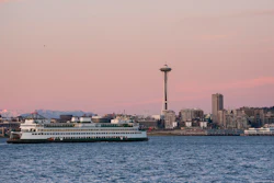 Ferry from Bainbridge Island to downtown Seattle.