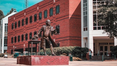 George Mason statue on the campus of George Mason University, Fairfax, Va.