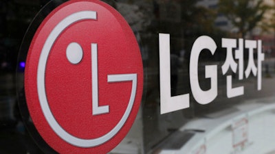 This Oct. 26, 2017 file photo shows the corporate logo of LG Electronics in Goyang, South Korea. U.S. safety regulators have opened an investigation into electric and hybrid vehicle batteries, Tuesday, April 5, 2022, after seven automakers issued recalls for defects that can cause fires or stalling. The National Highway Traffic Safety Administration says the probe covers more than 138,000 vehicles with batteries made by LG Energy Solution of South Korea.