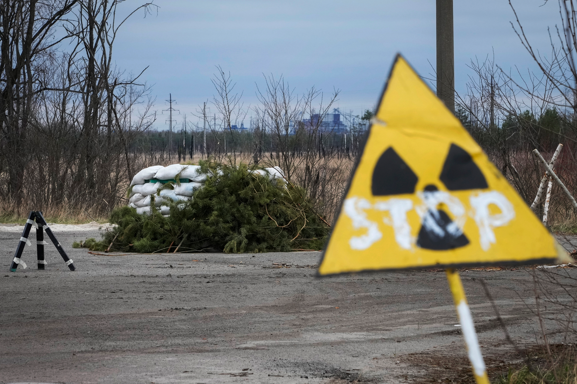 A Russian firing position sits adjacent to the Chernobyl nuclear power plant near Chernobyl, Ukraine, Saturday, April 16, 2022. Thousands of tanks and troops rumbled into the forested Chernobyl exclusion zone in the earliest hours of Russia&rsquo;s invasion of Ukraine in February, churning up highly contaminated soil from the site of the 1986 accident that was the world's worst nuclear disaster.