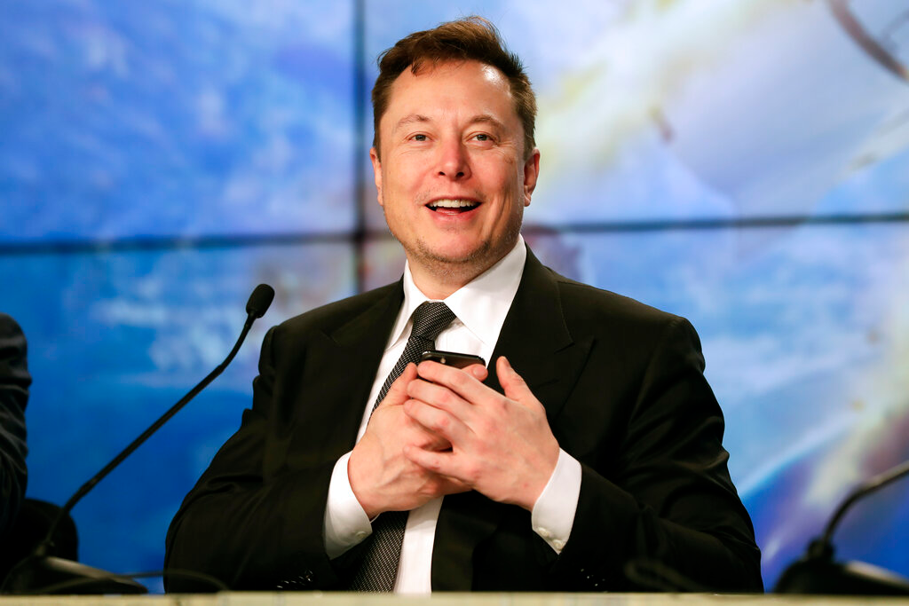 Elon Musk founder, CEO, and chief engineer/designer of SpaceX speaks during a news conference after a Falcon 9 SpaceX rocket test flight at the Kennedy Space Center in Cape Canaveral, Fla, Jan. 19, 2020. Musk won't be joining Twitter's board of directors as previously announced. The tempestuous billionaire remains Twitter&rsquo;s largest shareholder.