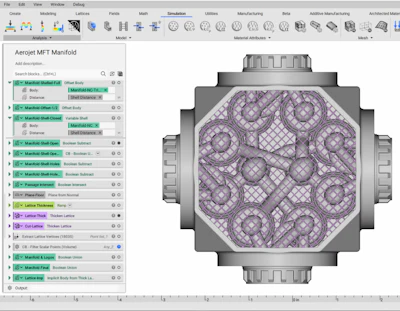 nTopology’s implicit modeling function was able to quickly “shell and fill” the injector body’s first design iteration, increasing its strength and printability while greatly reducing weight